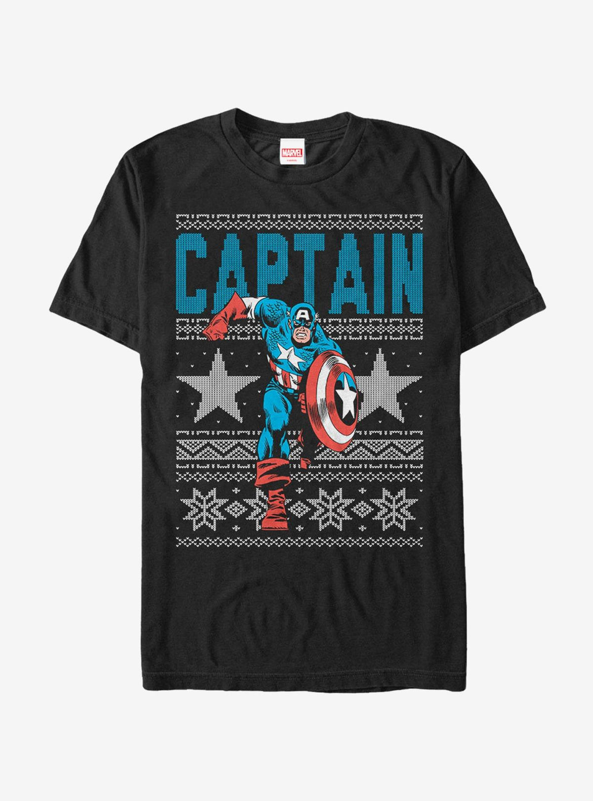 Marvel Captain America Star Ugly Christmas Sweater T-Shirt | Premium Unisex T-Shirt, Trending Graphic Tee