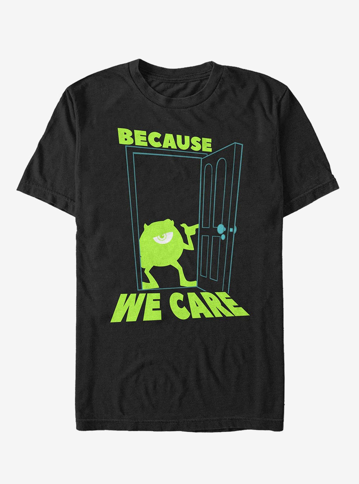 Disney Pixar Monsters Inc Mike Cares Doorway T-shirt | Trendy Graphic Tee