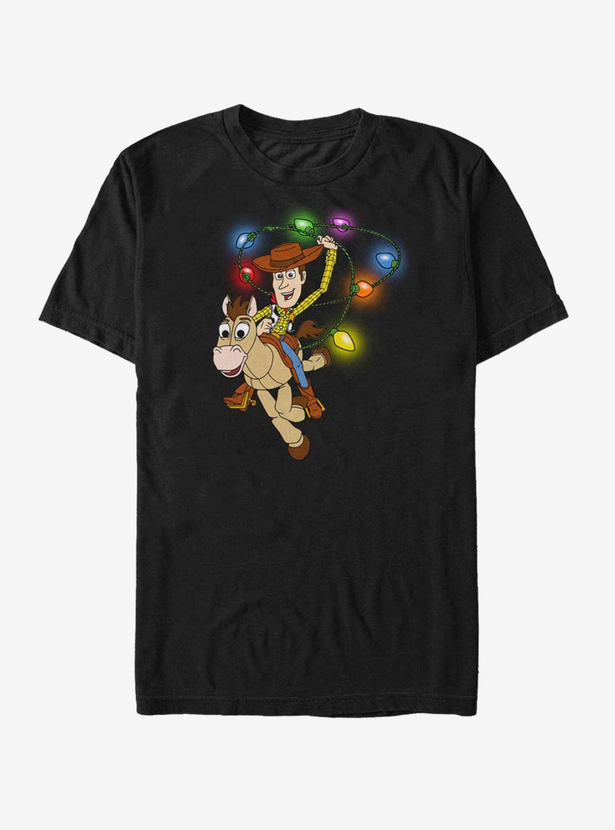 Disney Toy Story Woody Christmas Light Lasso TShirt T-Shirt | Fan Favorite Artwork | Trending Festive Apparel