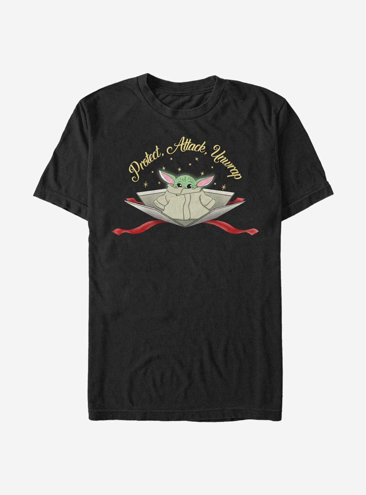 Star Wars The Mandalorian The Child Protect Attack Unwrap T-Shirt | Premium Unisex T-Shirt, Trending Graphic Tee