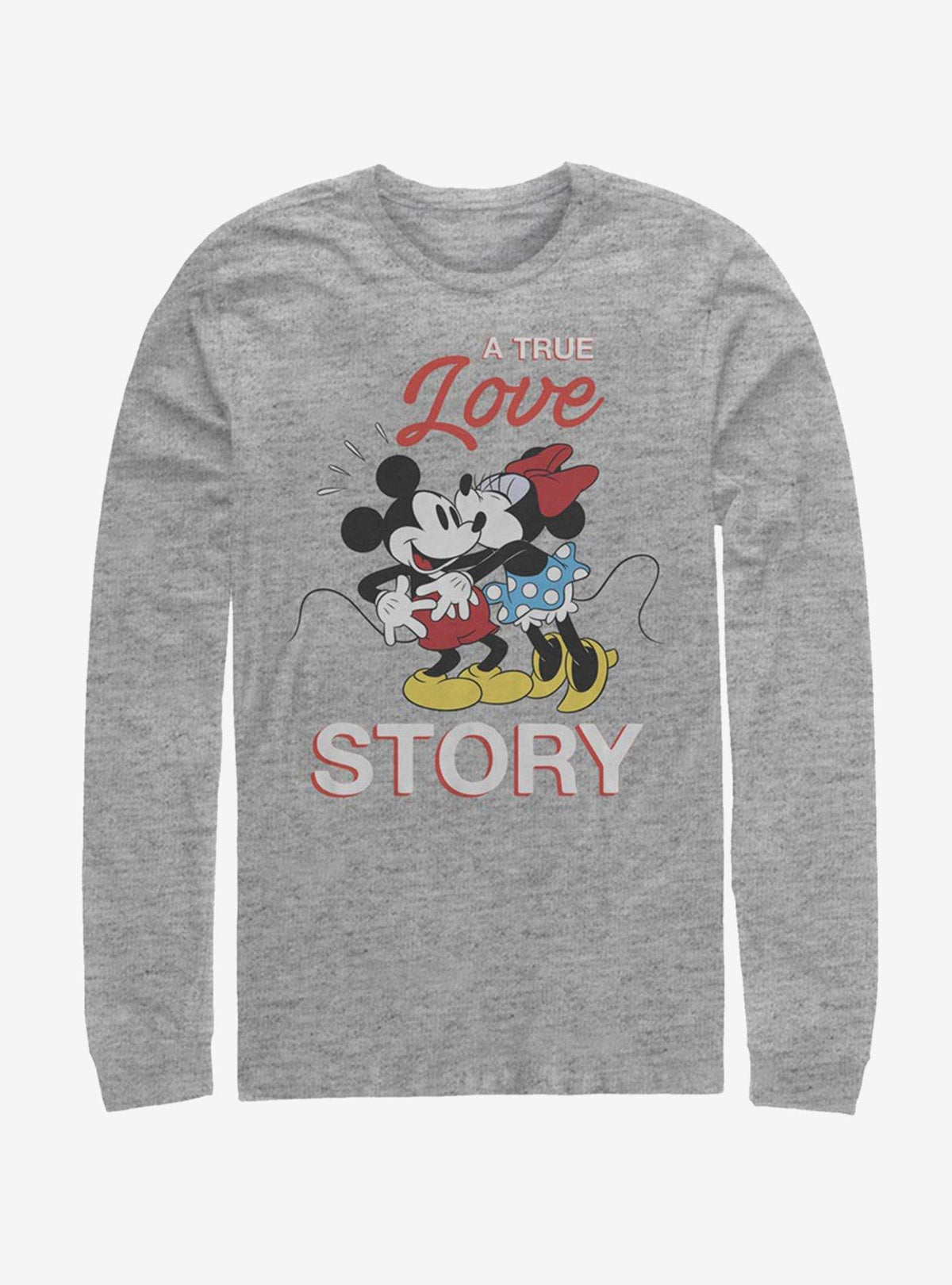 Disney Mickey Mouse Minnie Mouse True Love Story Long-Sleeve T-Shirt | Premium Unisex T-Shirt, Trending Graphic Tee