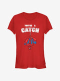Marvel Spider-Man Catch Love Girls T-Shirt | Premium Unisex T-Shirt, Trending Graphic Tee