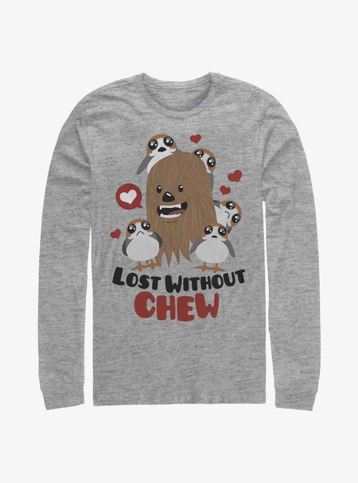 Star Wars Episode VIII The Last Jedi Chewbacca Porgs Lost Without Chew Long-Sleeve T-Shirt | Premium Unisex T-Shirt, Trending Graphic Tee