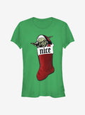 Star Wars Christmas Stocking Nice Yoda Girls T-Shirt | Premium Unisex T-Shirt, Trending Graphic Tee