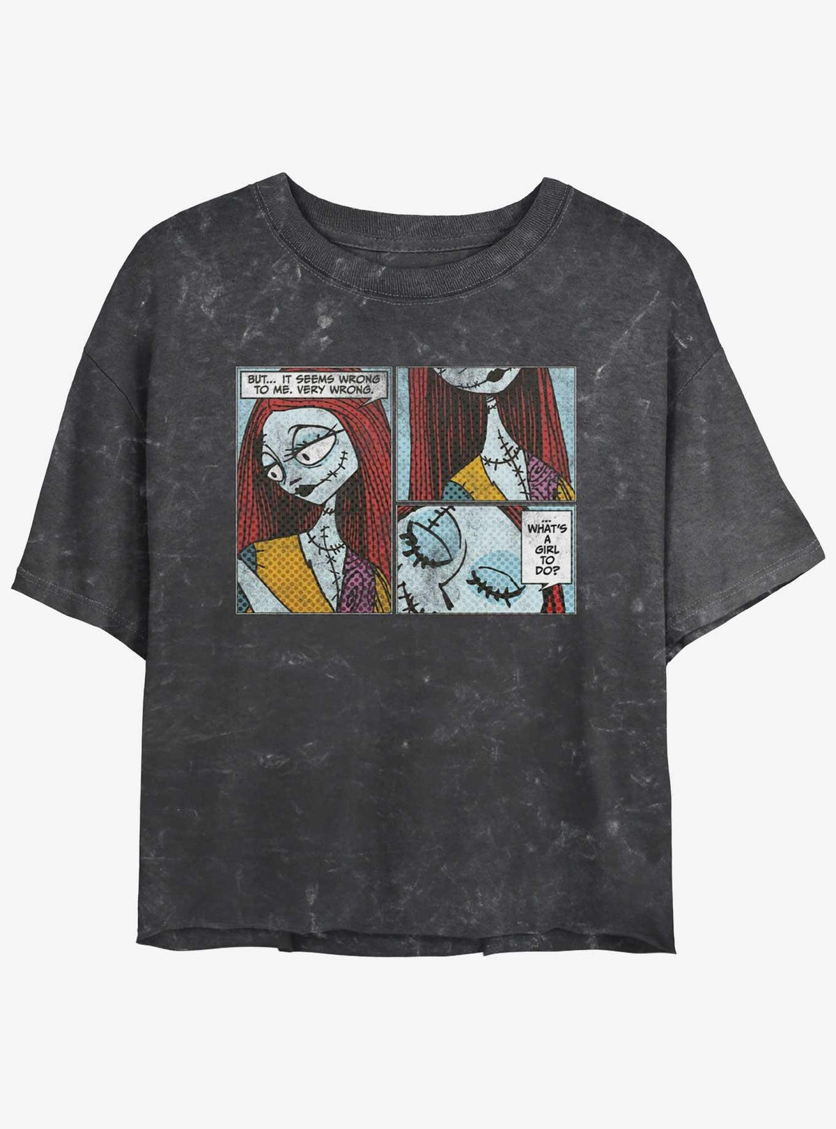 The Nightmare Before Christmas Sally Comic Mineral Wash Girls Crop TShirt T-Shirt | Best-Selling Design | Perfect Holiday Gift