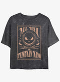 Disney The Nightmare Before Christmas Hail Jack The Pumpkin King Mineral Wash Girls Crop TShirt T-Shirt | High-Quality Print | Perfect Holiday Gift
