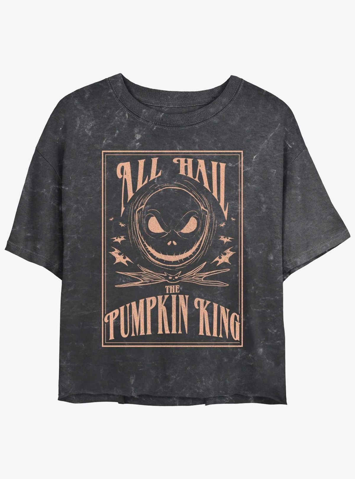 Disney The Nightmare Before Christmas Hail Jack The Pumpkin King Mineral Wash Girls Crop TShirt T-Shirt | High-Quality Print | Perfect Holiday Gift