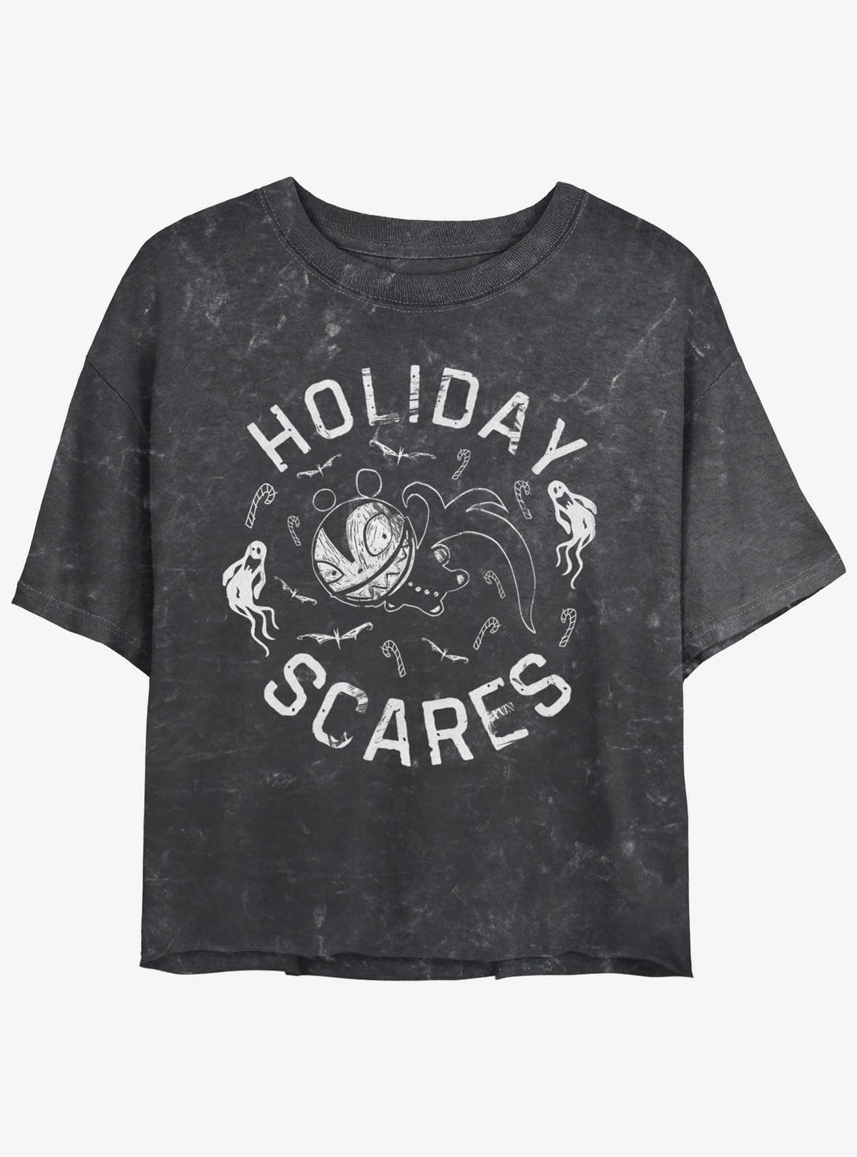 Disney The Nightmare Before Christmas Holiday Scares Vampire Teddy Mineral Wash Girls Crop TShirt T-Shirt | Holiday Edition | Perfect Holiday Gift