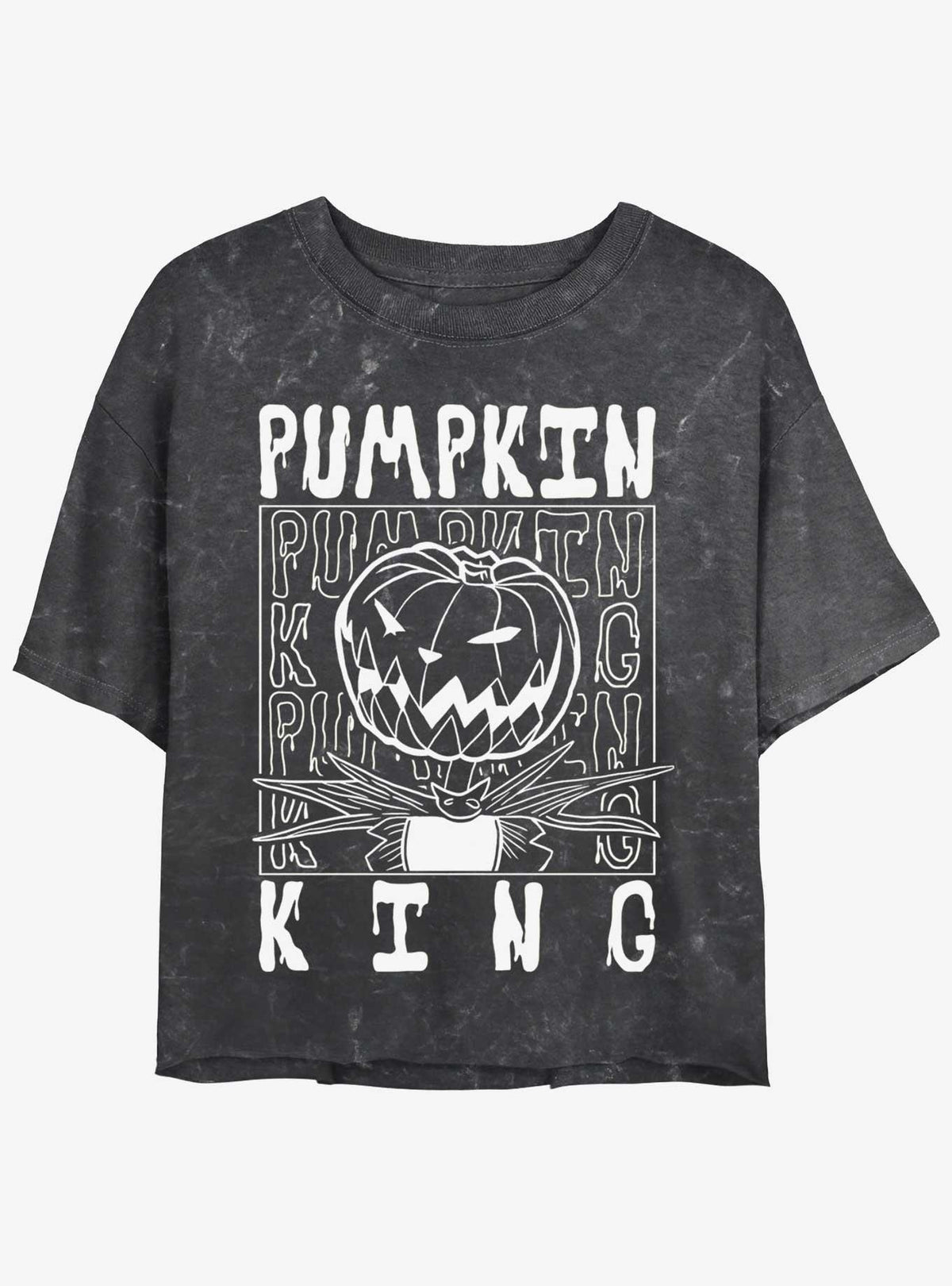 Disney The Nightmare Before Christmas Jack Pumpkin King Mineral Wash Girls Crop TShirt T-Shirt | Cute Festive Style | Great For Christmas Season