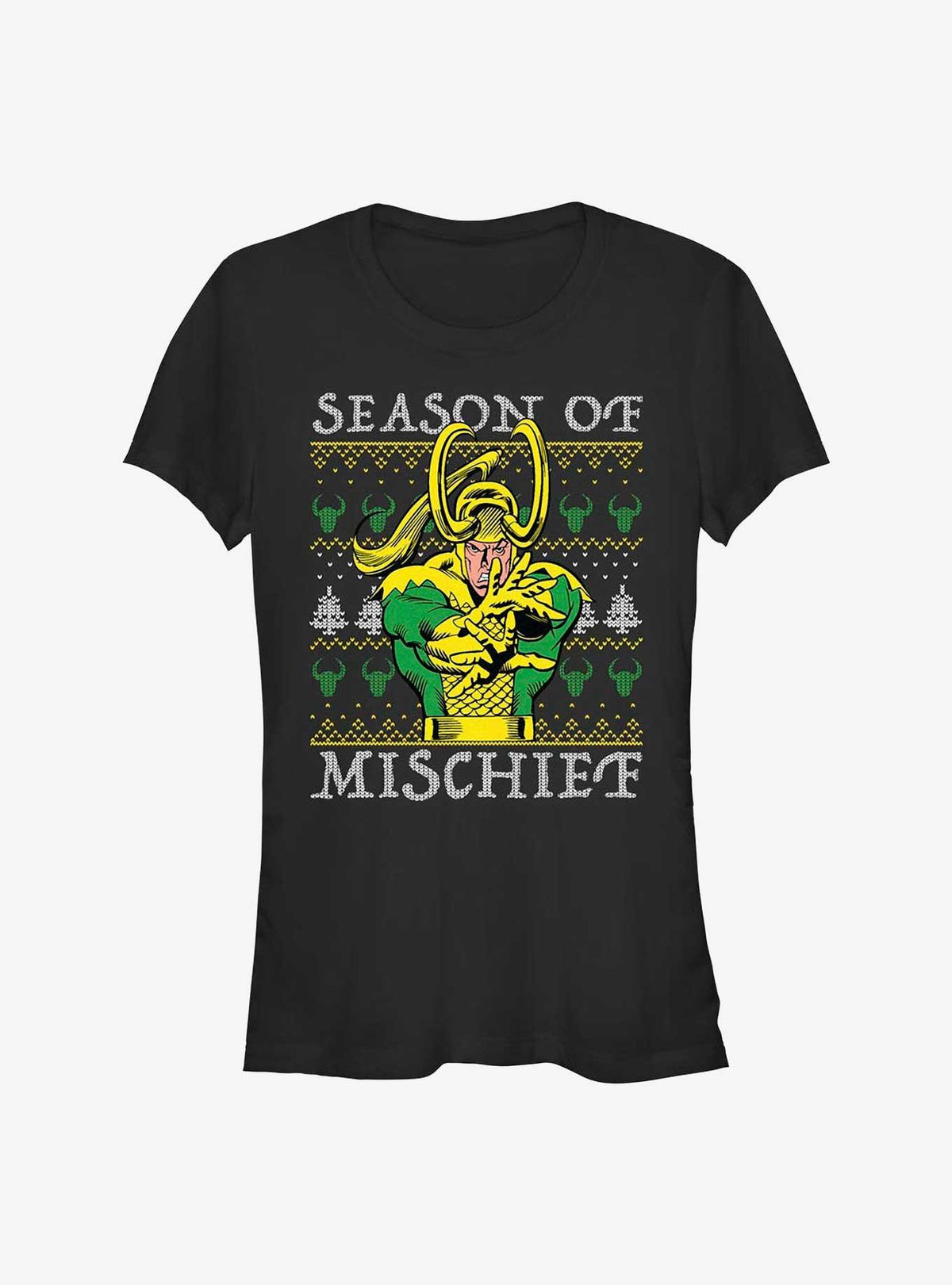 Marvel Loki Mischief Season Ugly Christmas Girls T-Shirt T-Shirt | High-Quality Print | Perfect For Daily Wear