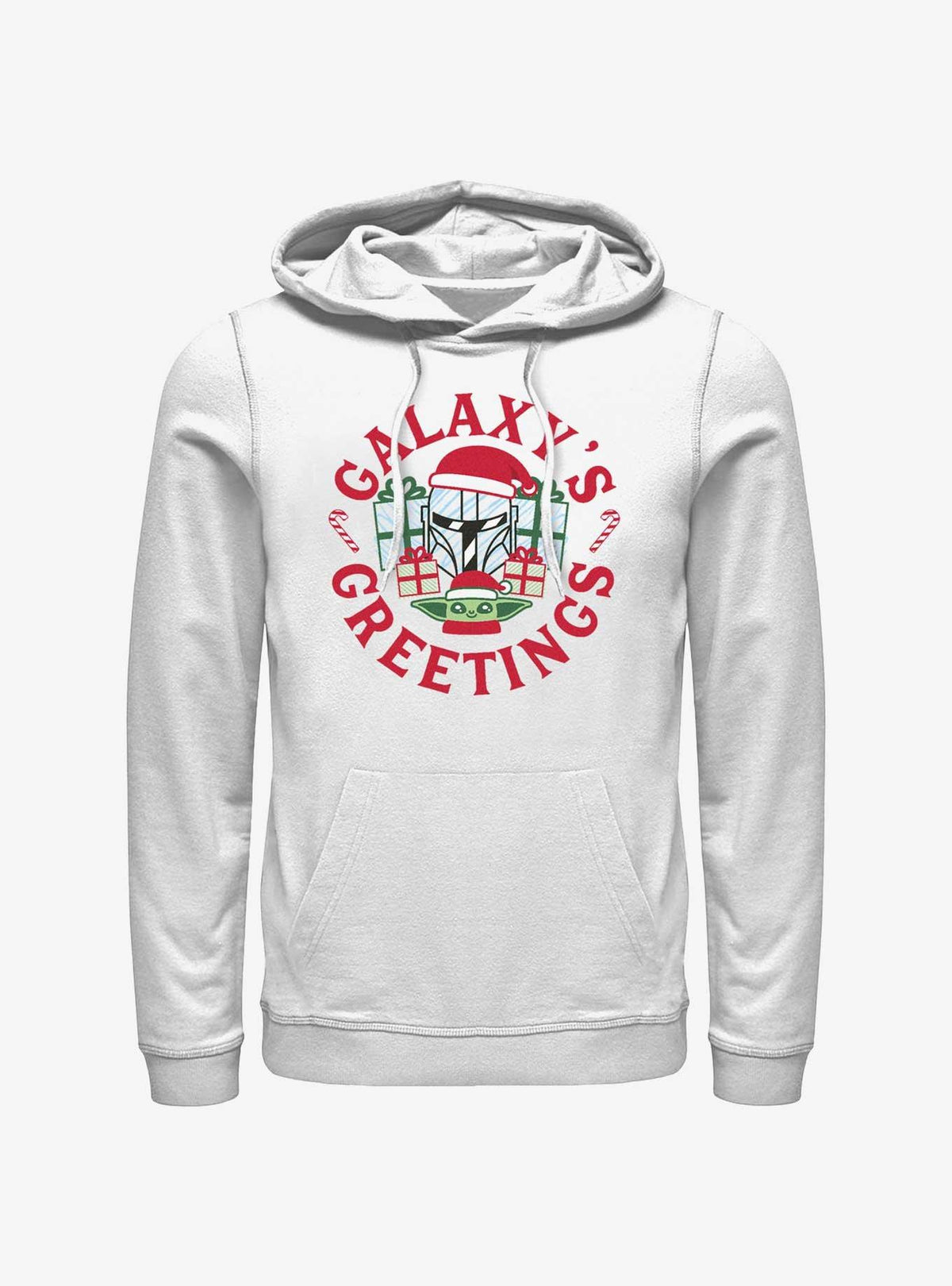 space adventure The Mandalorian Galaxy's Greetings Stamp Hoodie