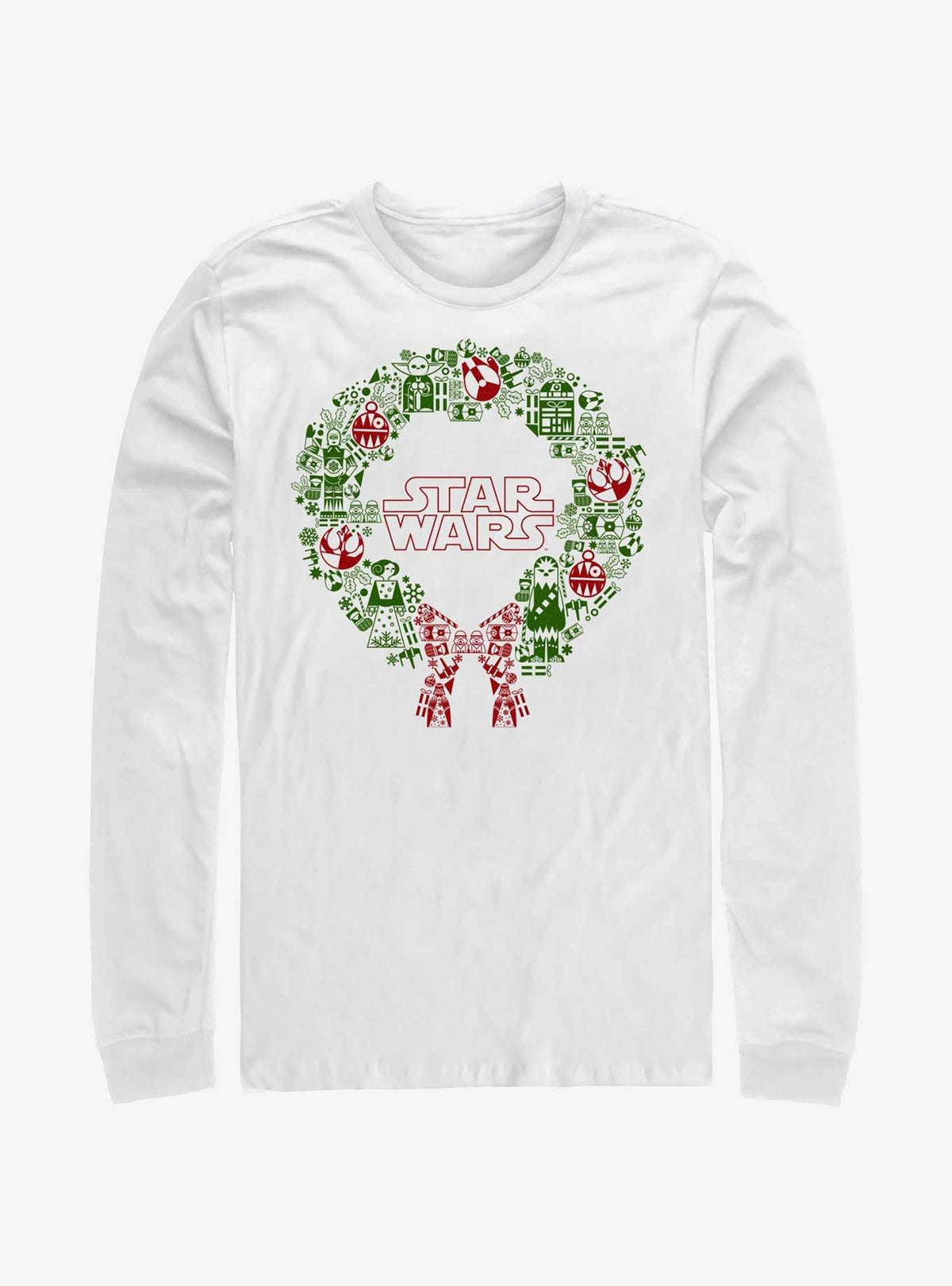Star Wars Christmas Wreath Icon Fill Long-Sleeve T-Shirt T-Shirt | Premium Graphic | High Demand Item