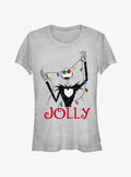 Disney The Nightmare Before Christmas Jack Jolly Lights Girls TShirt T-Shirt | Seasonal Must-Have | Trending Festive Apparel
