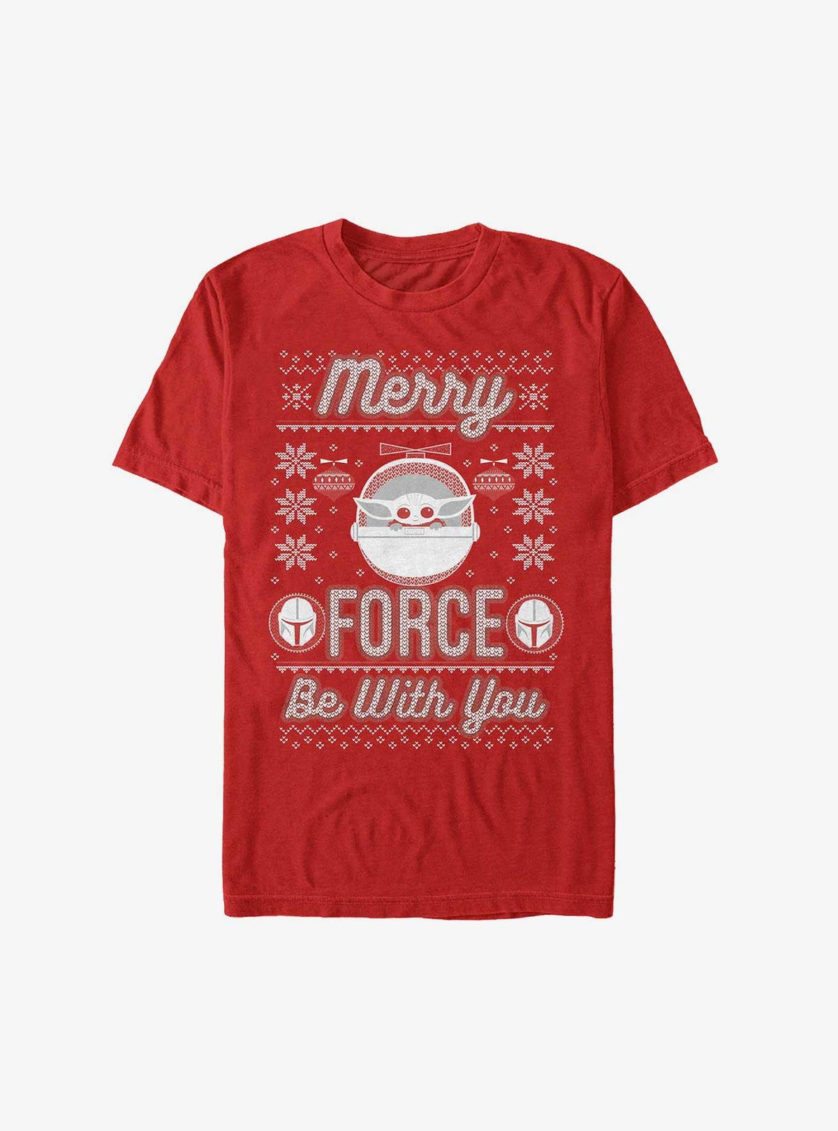 Star Wars The Mandalorian Grogu Merry Force Be With You Ugly Christmas Extra Soft T-Shirt T-Shirt | Fan Favorite Style | High Demand Item