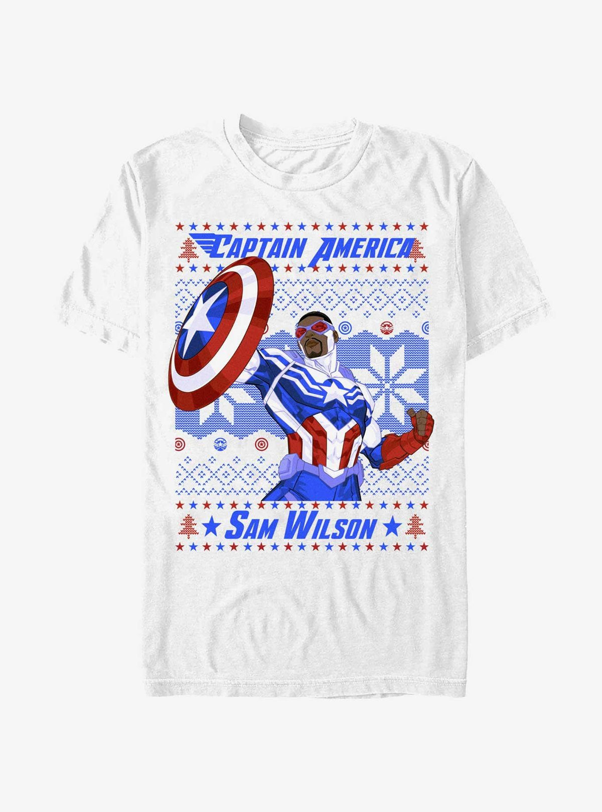 Marvel Captain America Sam Wilson Ugly Christmas TShirt T-Shirt | High-Quality Print | Top Pick For Gifting