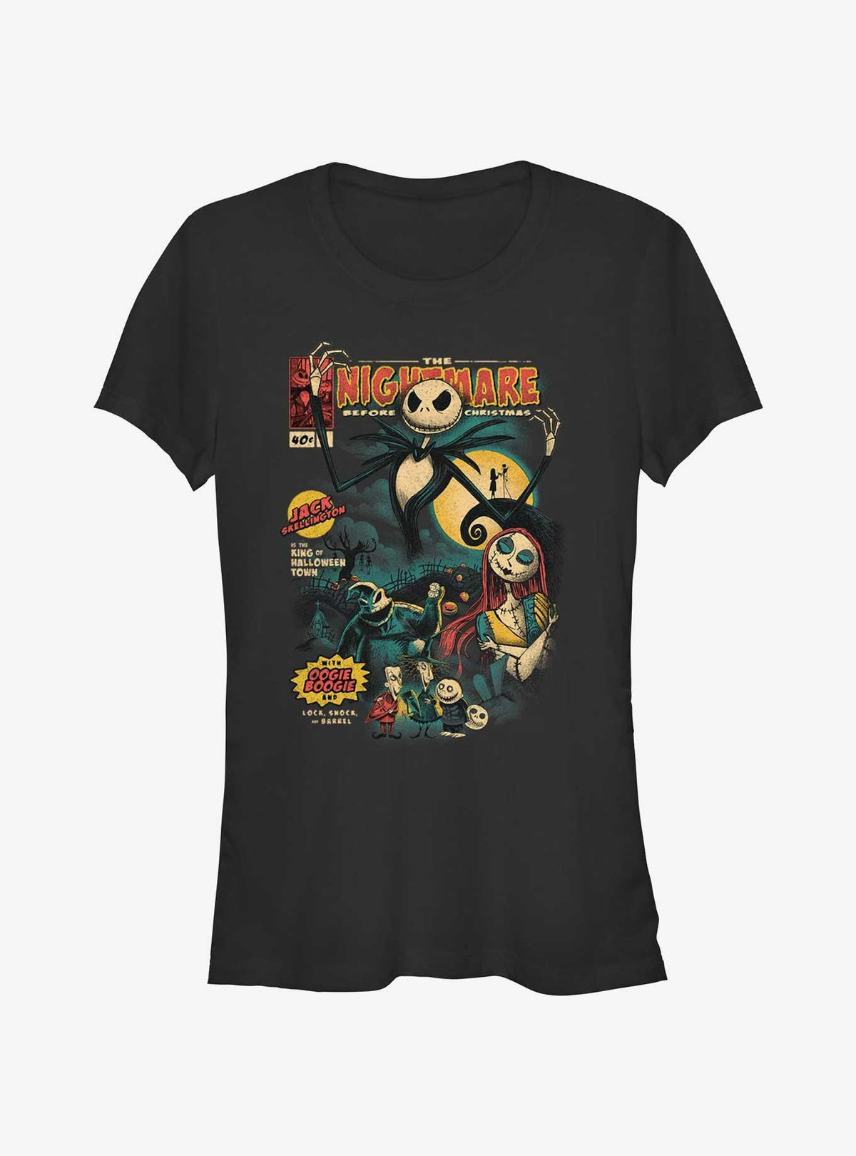 The Nightmare Before Christmas Comic Cover Girls T-Shirt