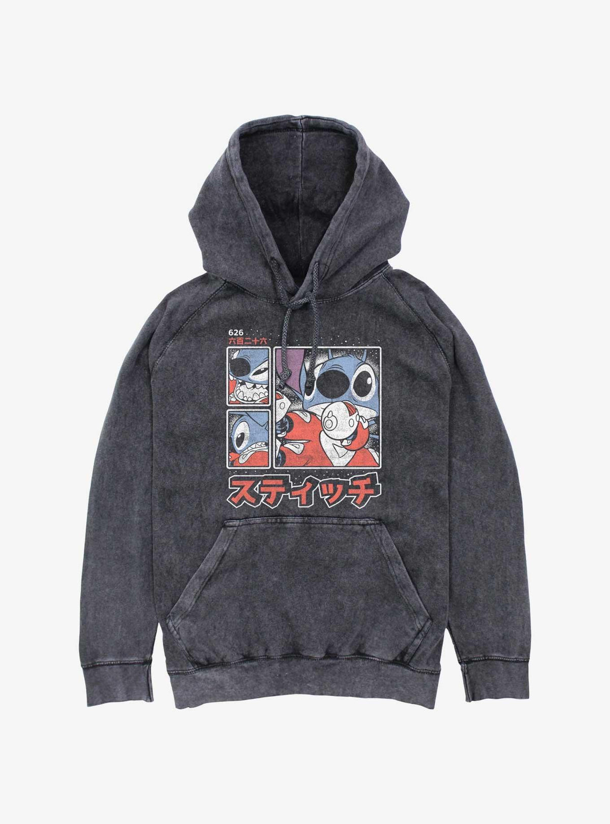 Lilo & Stitch Kanji Mineral Wash Hoodie