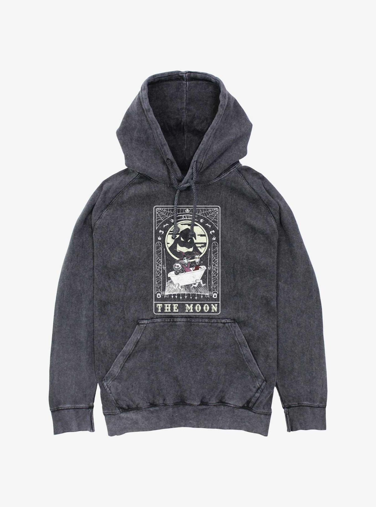 spooky holiday spooky villain The Moon Tarot Card Mineral Wash Hoodie