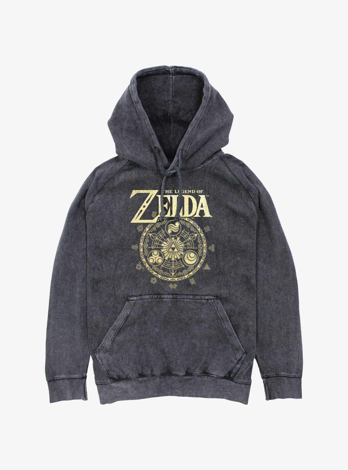 The Legend of fantasy adventure Triforce Runes Mineral Wash Hoodie
