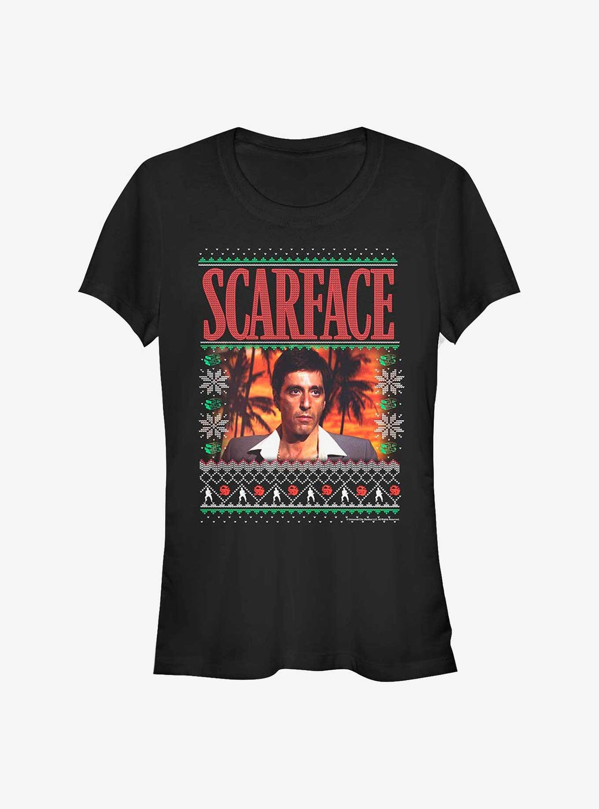 Scarface Tony Montana Ugly Christmas Girls T-Shirt T-Shirt | Best-Selling Artwork | Trending Now