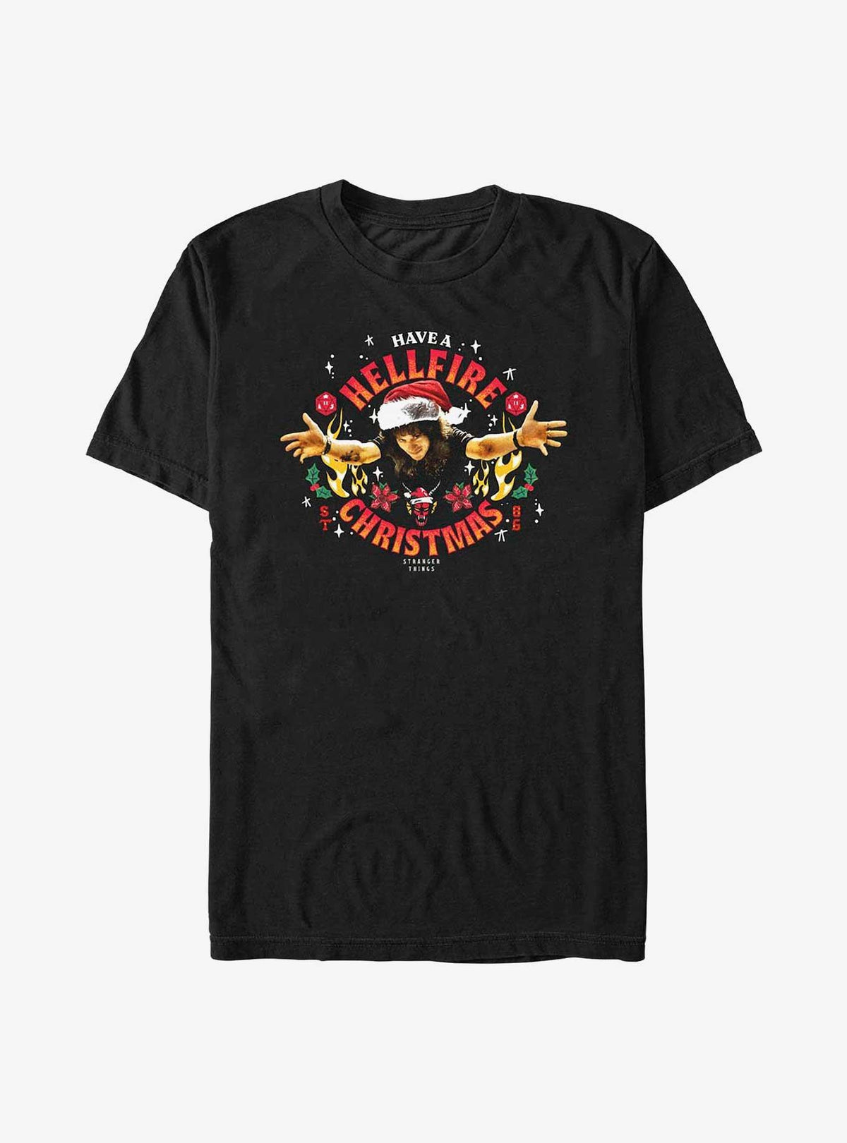 Stranger Things Hellfire Christmas Santa Eddie Big Tall T-Shirt T-Shirt | Trending Design | Trending Now