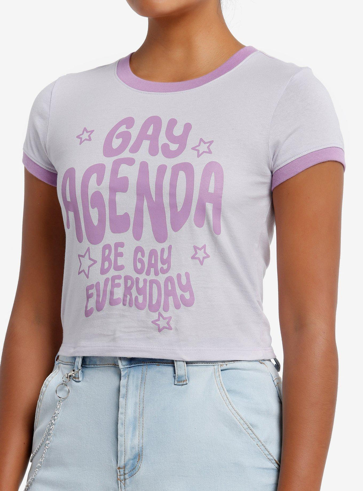 Gay Agenda Purple Ringer Baby T-Shirt | Premium Unisex T-Shirt, Trending Graphic Tee