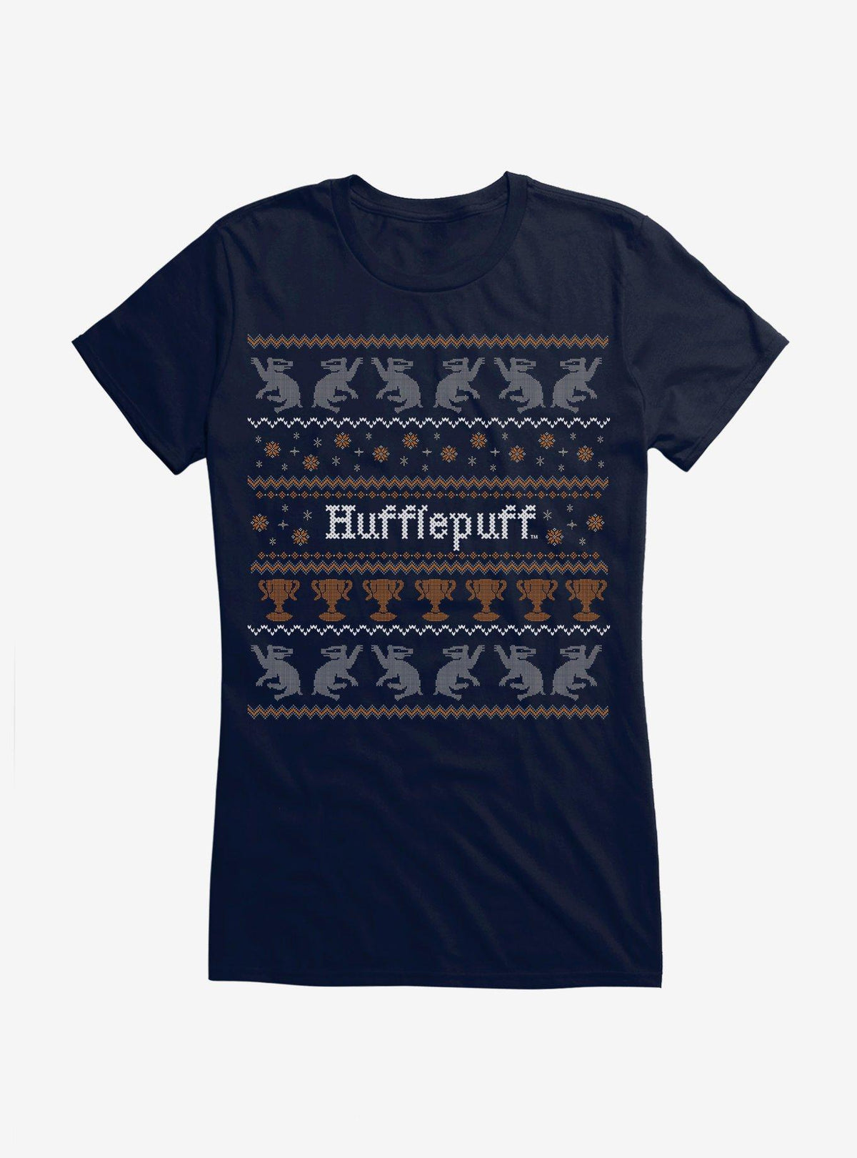 Harry Potter Hufflepuff Ugly Christmas Pattern Girls TShirt T-Shirt | Best-Selling Design | Top Pick For Gifting