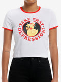 Hazbin Hotel Take That Depression Girls Ringer Baby T-Shirt | Premium Unisex T-Shirt, Trending Graphic Tee