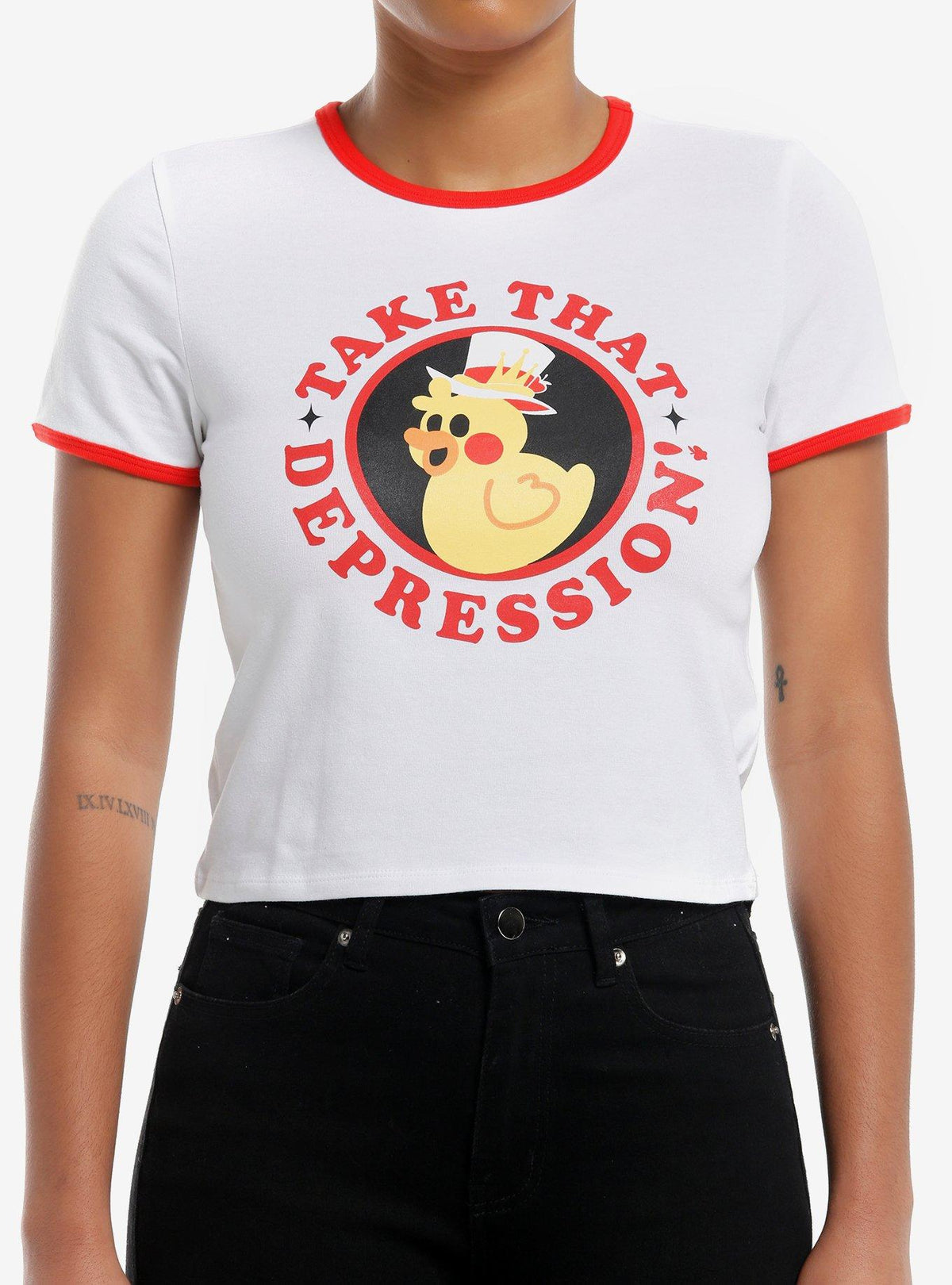 Hazbin Hotel Take That Depression Girls Ringer Baby T-Shirt | Premium Unisex T-Shirt, Trending Graphic Tee