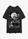 The Nightmare Before Christmas Jack Night Sky Moon Girls Oversized T-Shirt T-Shirt | Viral Style | High Demand Item