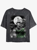 The Nightmare Before Christmas Jack Night Sky Moon Girls Mineral Wash Crop TShirt T-Shirt | Top Trending Graphic | Great For Christmas Season