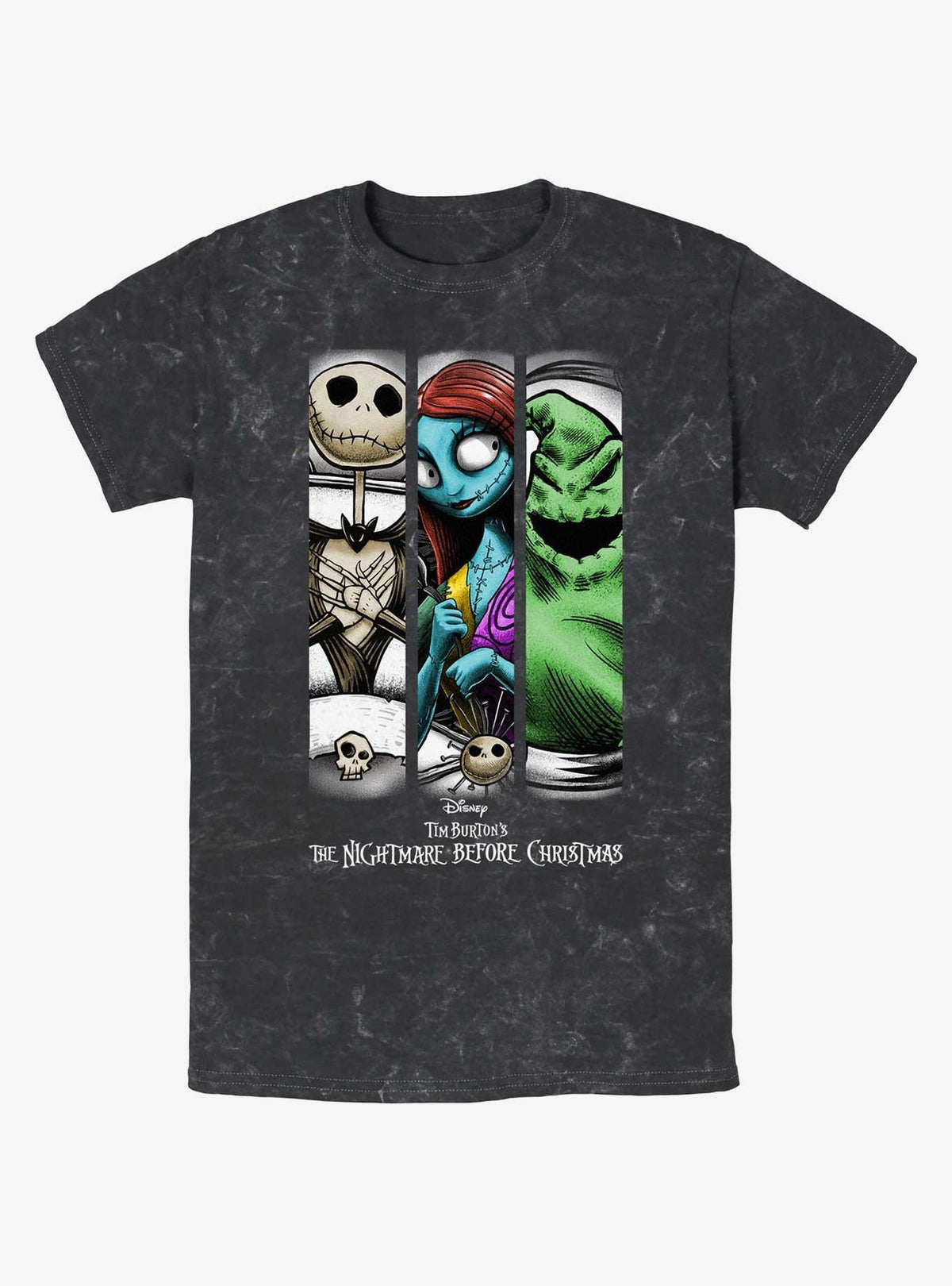 The Nightmare Before Christmas Group Grid Mineral Wash TShirt T-Shirt | Top Trending Graphic | Perfect For Daily Wear