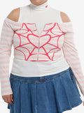 Hazbin Hotel Angel Dust Twofer Off-The-Shoulder Girls Long-Sleeve Top Plus Size