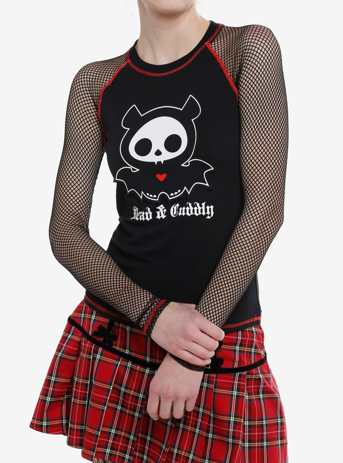 Skelanimals Fishnet Raglan Girls Long-Sleeve Top