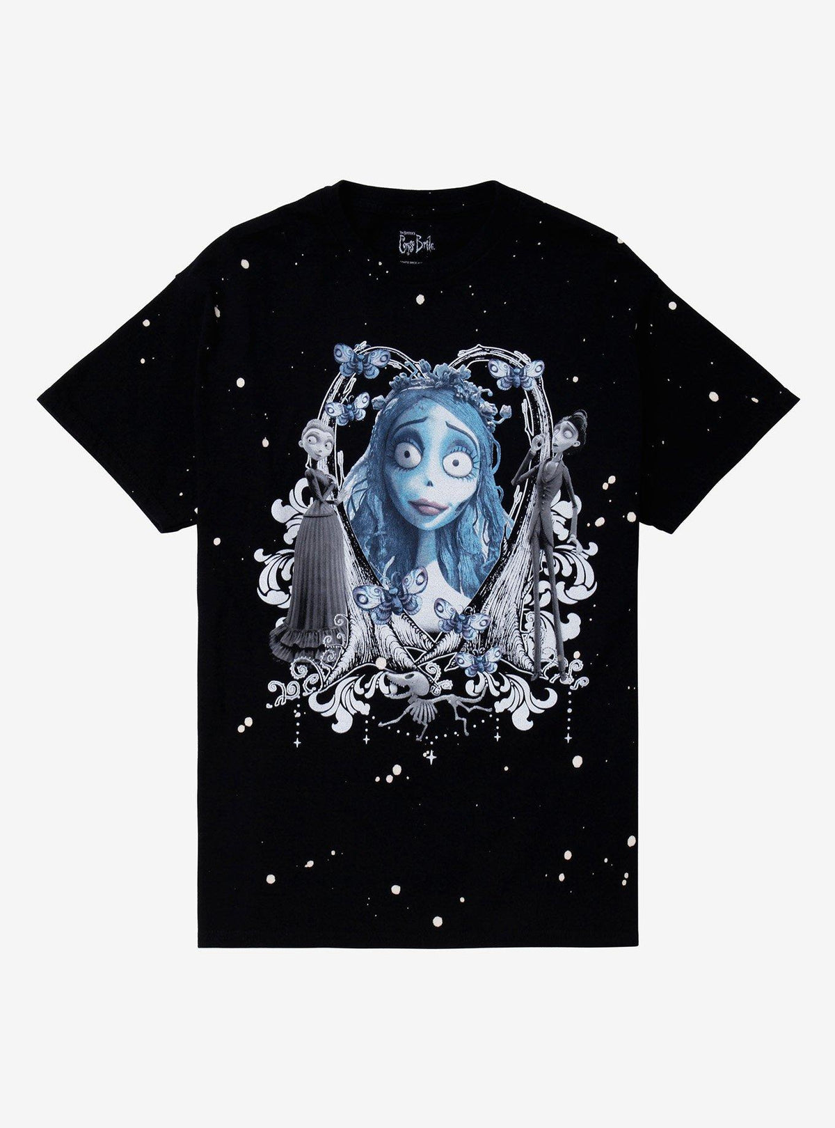 Corpse Bride Trio Bleach Splatter Boyfriend Fit Girls T-Shirt | Premium Unisex T-Shirt, Trending Graphic Tee