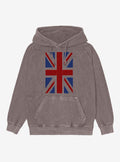 Vertical British Flag Mineral Wash Hoodie