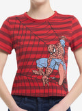 Marvel Spider-Man Stripe Girls Ringer Baby T-Shirt | Premium Unisex T-Shirt, Trending Graphic Tee