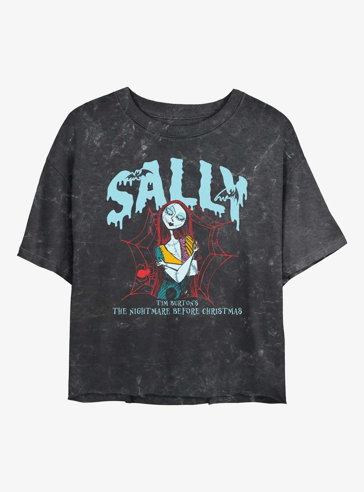 The Nightmare Before Christmas Collegiate Sally Girls Mineral Wash Crop TShirt T-Shirt | Seasonal Must-Have | Trending Festive Apparel