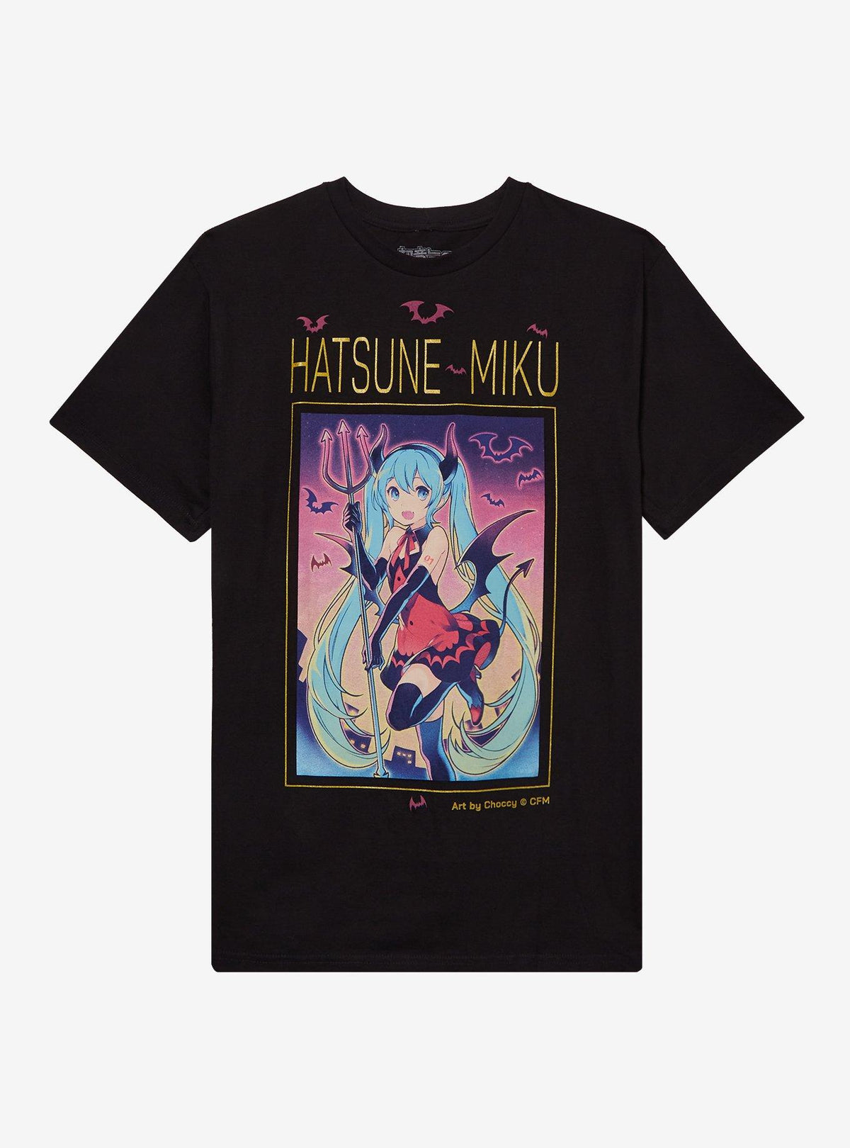 Hatsune Miku Devil Costume Metallic Details T Shirt By Choccy