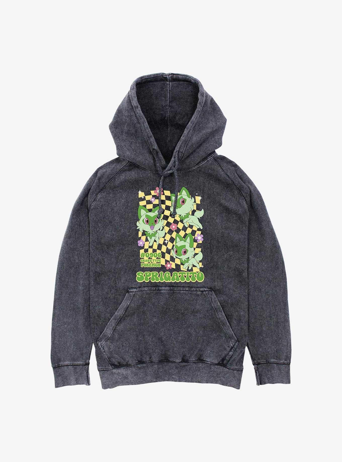 monster gamer Sprigatito Grass Type Mineral Wash Hoodie