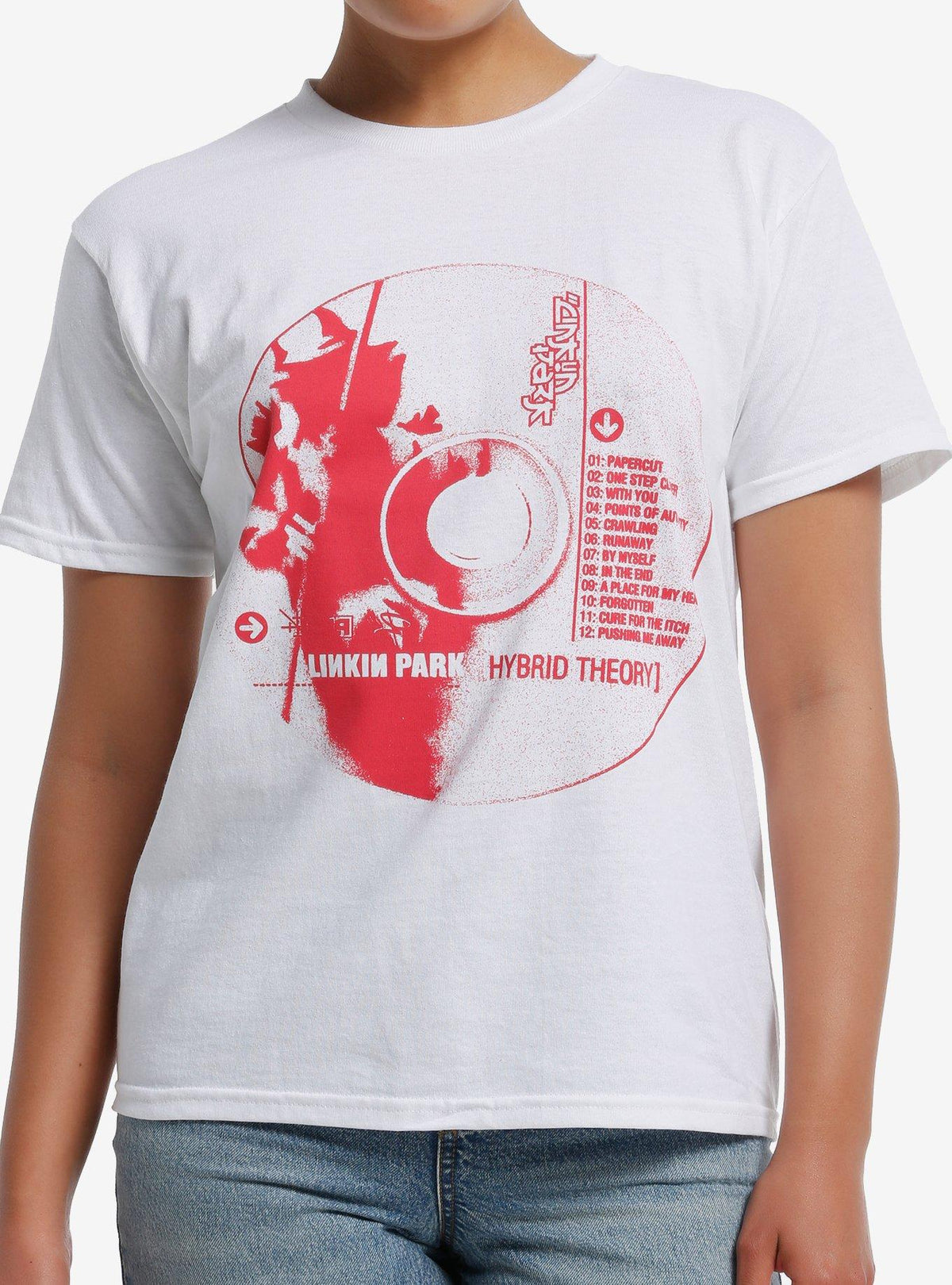 Linkin Park Hybrid Theory Cd Shrunken Fit Girls T Shirt