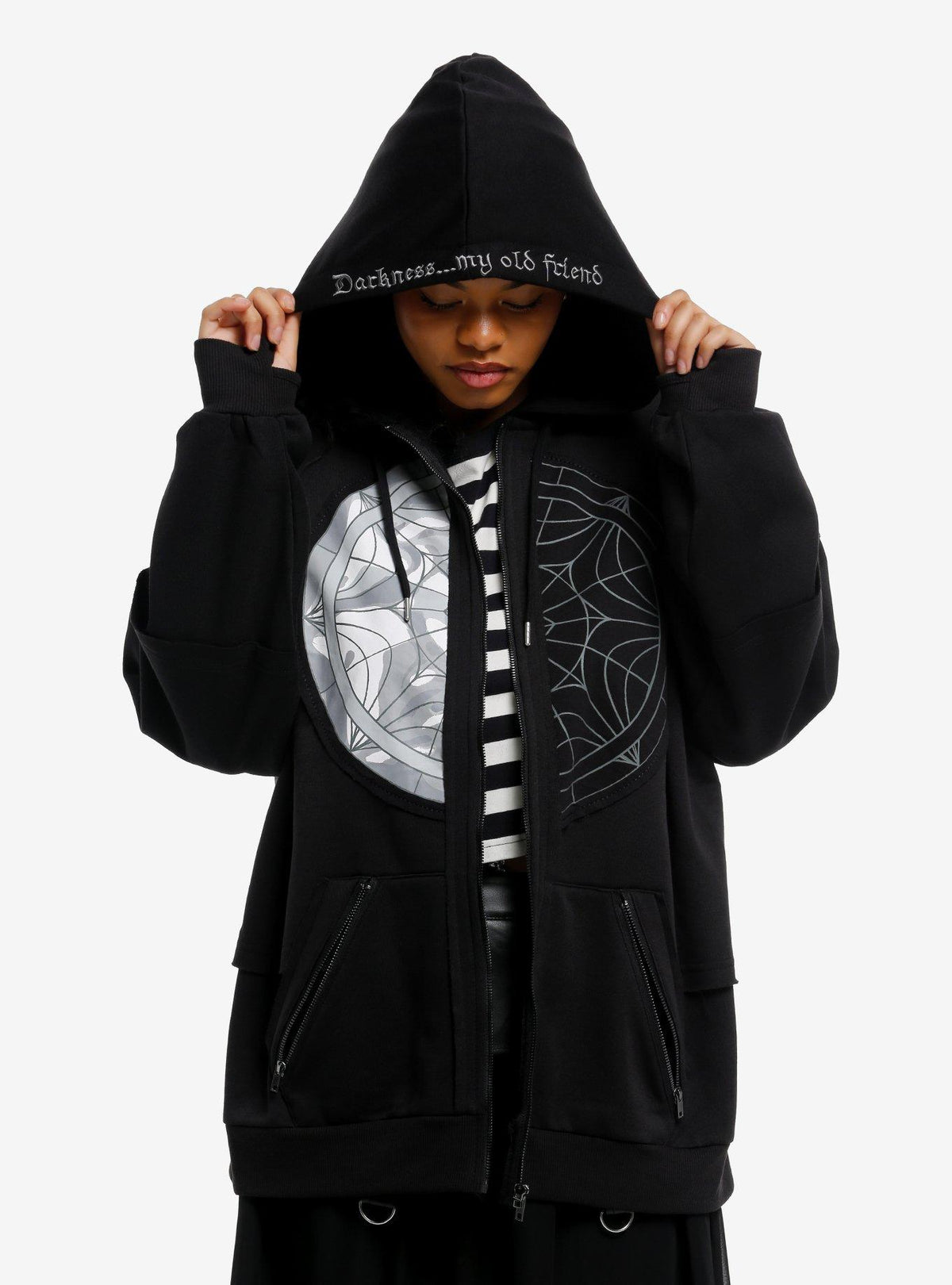 Wednesday Split Window Girls Oversized Hoodie