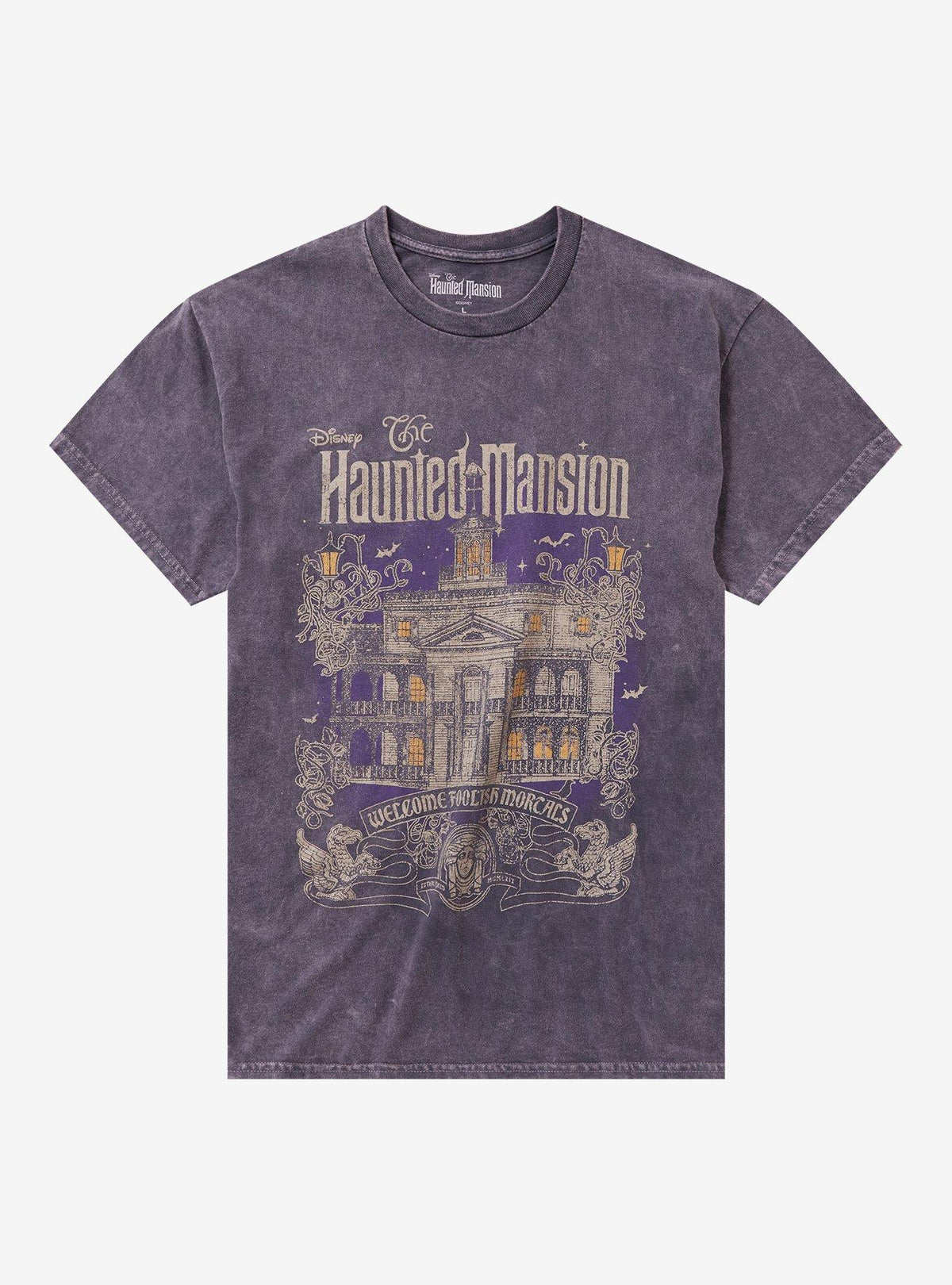 Disney The Haunted Mansion Vintage Print Dark Wash Girls TShirt Graphic Tee | Graphic Tee | Unisex Shirt | Perfect Gift For Fans