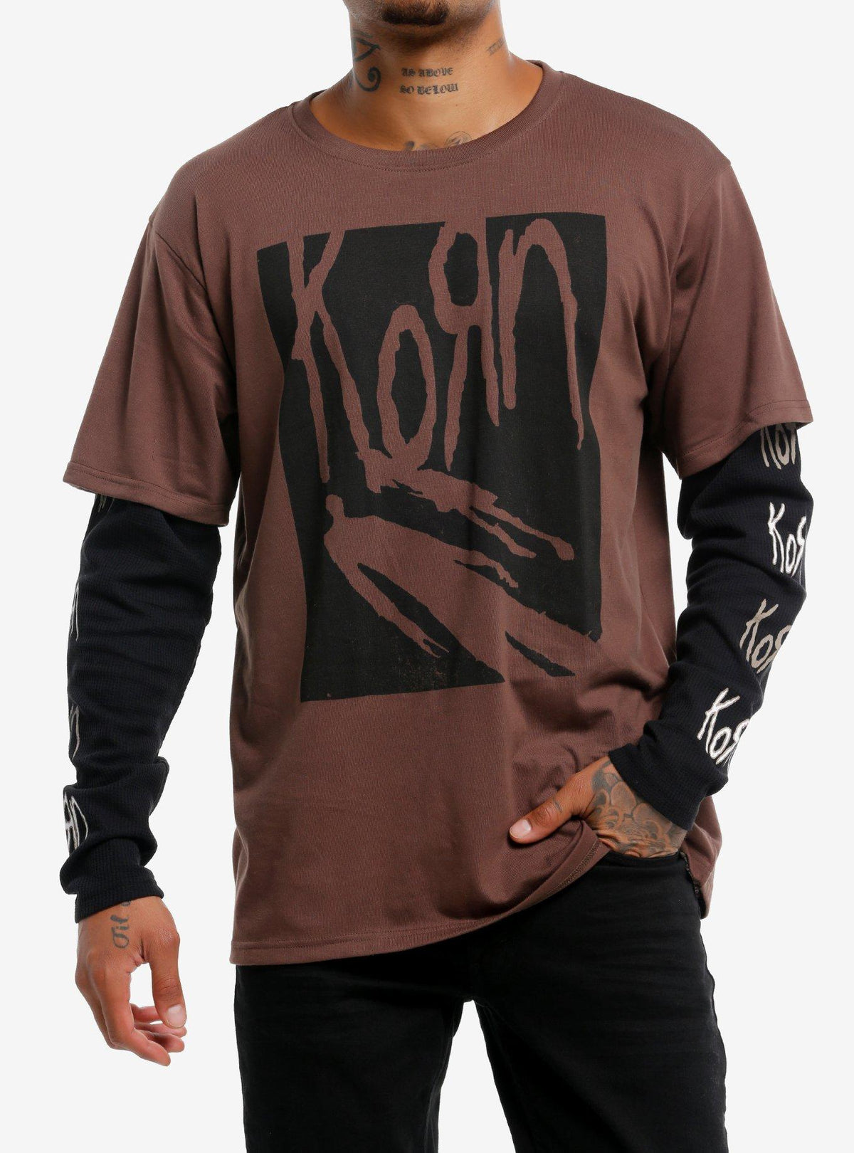 Korn Shadow Man Twofer Long Sleeve T Shirt