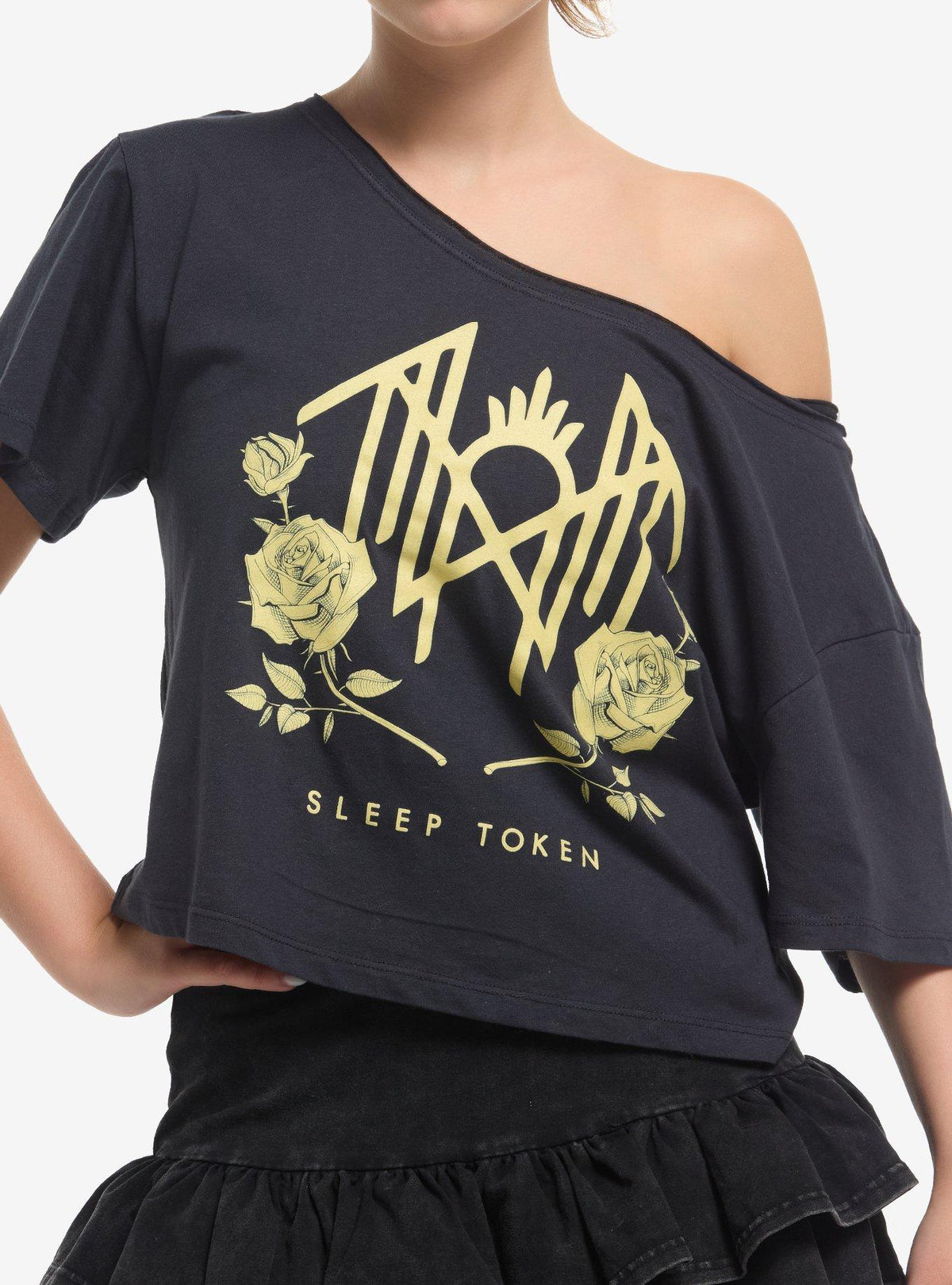 Sleep Token Roses Off-Shoulder Girls T-Shirt | Premium Unisex T-Shirt, Trending Graphic Tee