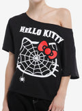 Hello Kitty Spiderweb OffShoulder Girls TShirt Graphic Tee | Graphic Tee | Unisex Shirt | Perfect Gift For Fans
