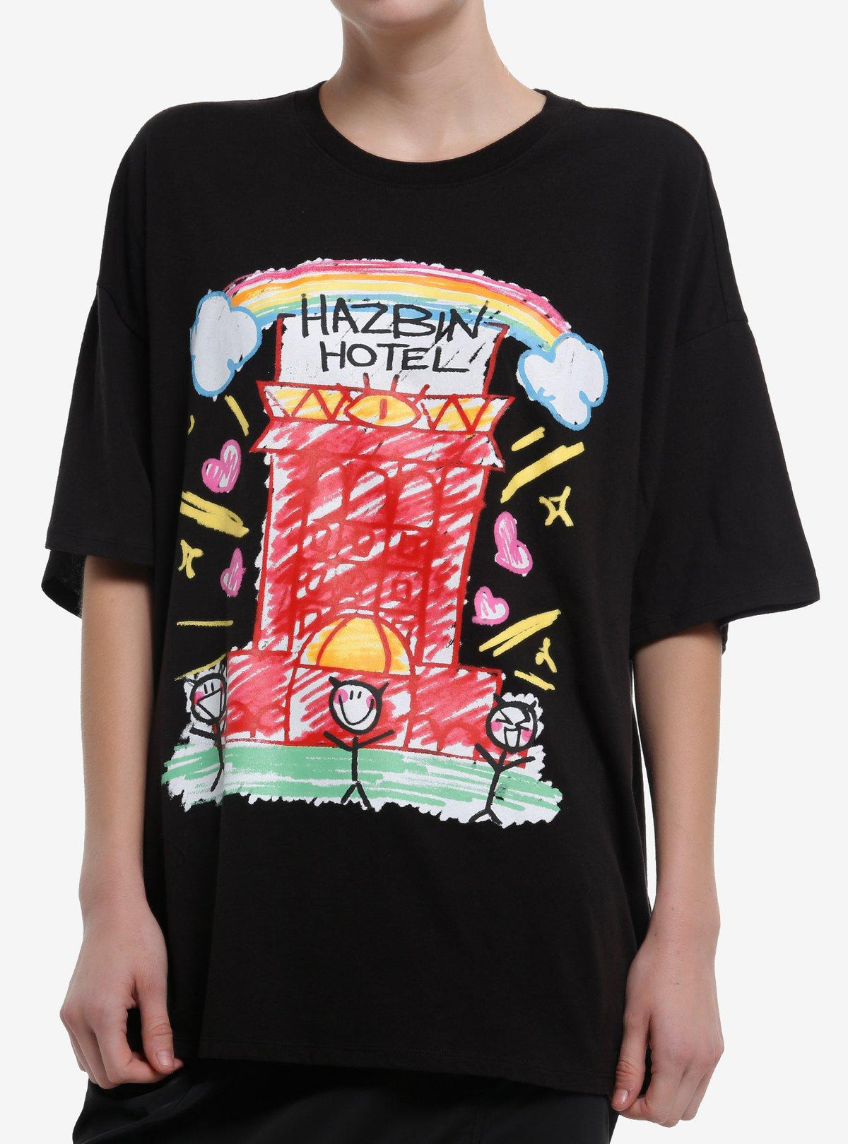 Hazbin Hotel Charlie Doodles Oversized T Shirt