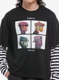 Gorillaz Demon Days Stripe Twofer Long Sleeve T Shirt