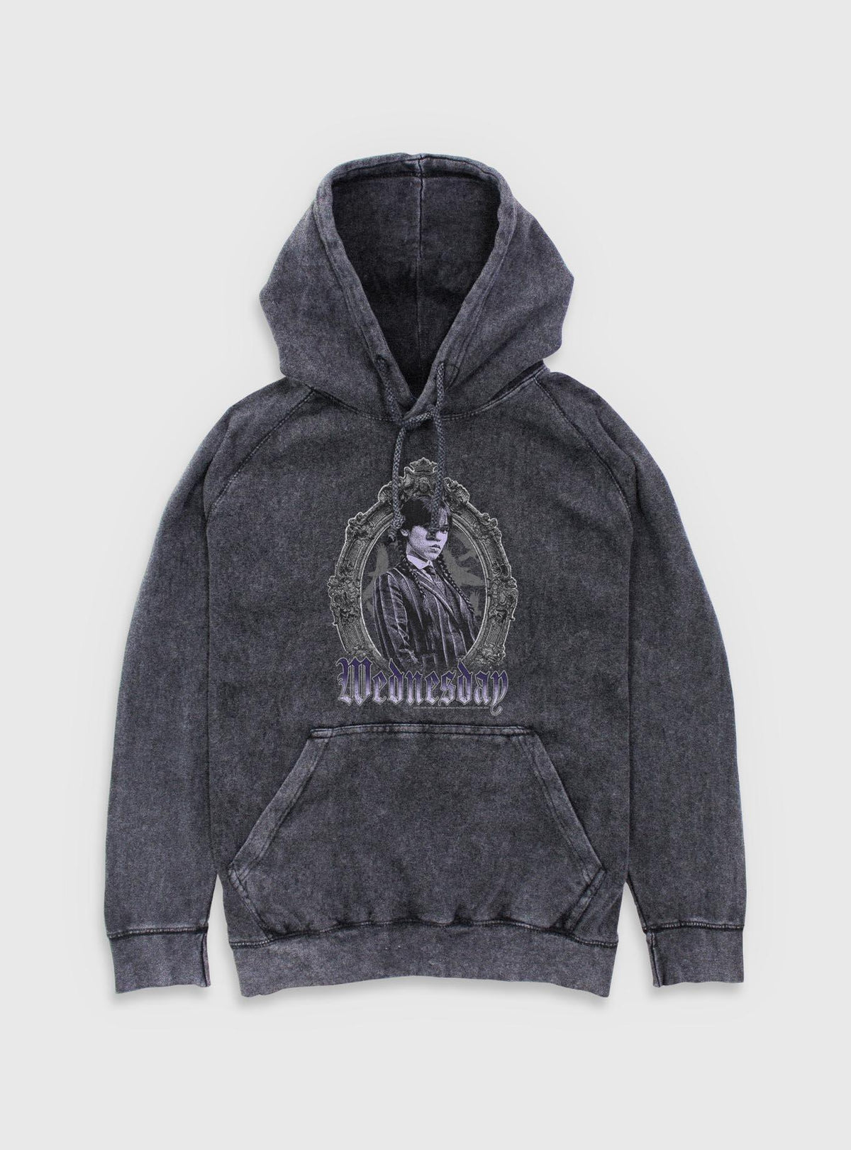 Wednesday In A Frame Mineral Wash Hoodie Hot Topic Exclusive