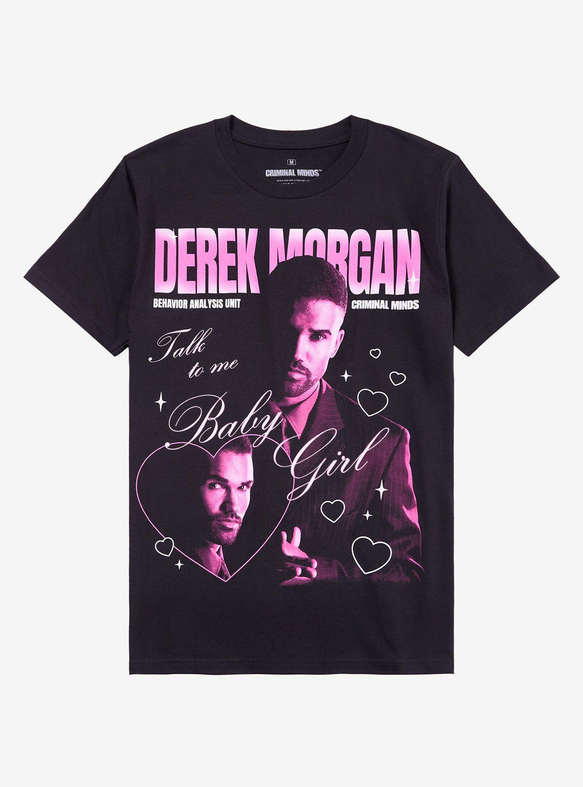 Criminal Minds Derek Morgan Hearts T-Shirt | Premium Unisex T-Shirt, Trending Graphic Tee